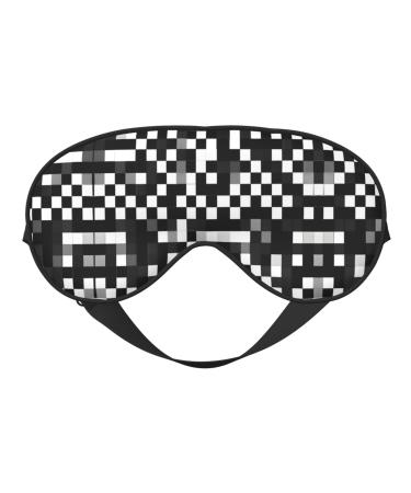 SSIMOO Black White Formula Checkered Pattern Sleep Mask-Adjustable Breathable Fashionable Eye Mask for A Comfortable Sleep Experience