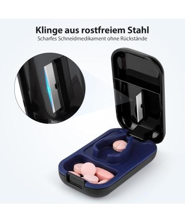 Buy Opret Tablet Divider & Cutter for Small Tablets & Large Pills - Split Cut and Scatter Tablets Easily | Blue & Black - Buy Online on GoSupps.com