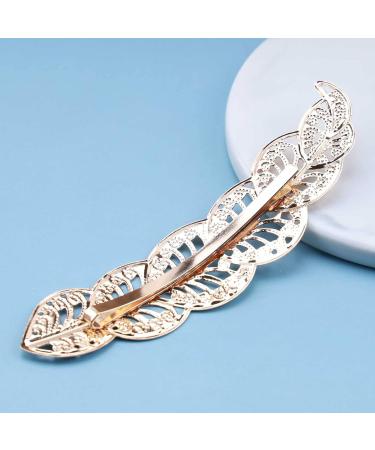 Yheakne Boho Leaf Hair Clip Metal Leaf Hairclips Barrette Gold Vintage Hair Barrette Pins Decorative Bobby Pin Alloy Minimalist Hair Accessories for Women and Girls Gifts (Gold) - Buy Online on GoSupps.com