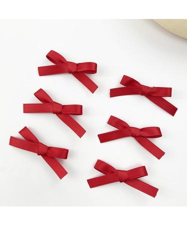 NUEAYMS 6Pieces Mini Bowknot Shape Hairpins Hot Girls Ribbon Bowknot Hair Clip Makeup Hair Clip for Woman Ponytail Hair Clip Red - Buy Online on GoSupps.com