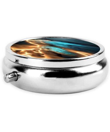 View Under The Moon Round Pill Box - 3 Compartment Portable Organizer for Travel - Buy Online on GoSupps.com