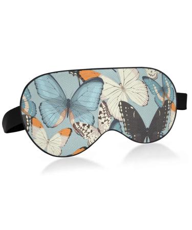 Haskirky Light Blocking Eye Mask Breathable and Adjustable Adult Men and Women Travel on Business Trips Yoga Meditation Light Smooth Comfortable Eye Mask Office Deep Sleep Goodies Retor Blue Butter