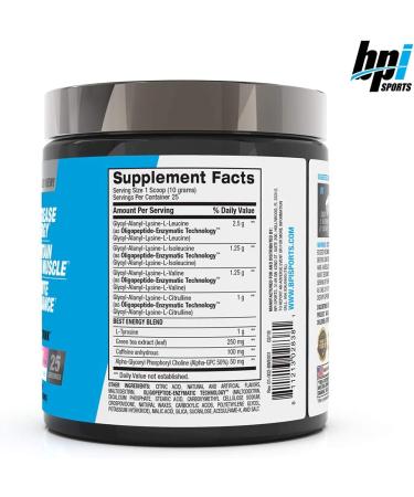 BPI Sports Best BCAA Energy Powder - Lean Muscle Building & Enhanced Performance - Sour Candy Flavor - 25 Servings, 8.8 oz - Buy Online on GoSupps.com
