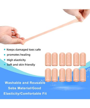 12 Pieces Silicone Finger Protectors - Gel Fingering Support Breathable Thumb Protection - 6 Pairs Beige for Optimal Comfort | International Shipping Available - Buy Online on GoSupps.com