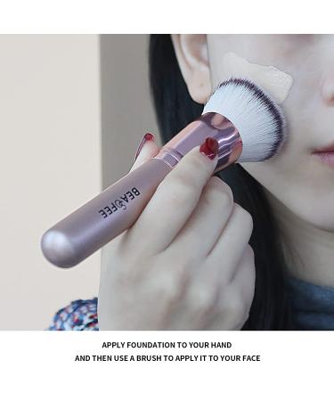 BEASOFEE Big Flat Top Kabuki Foundation Brush - Premium Rose Golden Makeup Tool for Liquid, Cream, and Powder - Fiber Bristles for Stippling, Buffing, Blending - Set of 01 - Buy Online on GoSupps.com