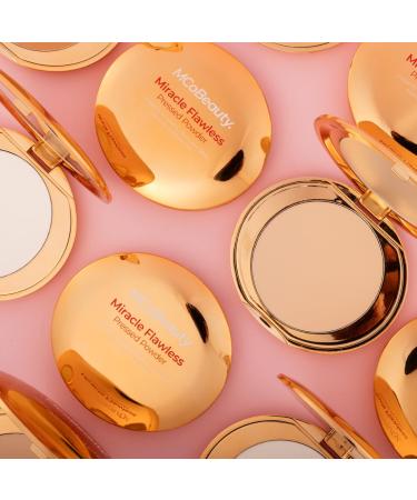 MCoBeauty Miracle Flawless Pressed Powder - Natural Medium Oil-Control Vegan & Cruelty-Free | Hydrating Rose & Sweet Almond Oil - Buy Online on GoSupps.com