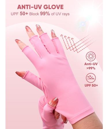 Subay UV Gloves for Nail Lamp - UPF50+ Protection for Manicures - Pink - Buy Online on GoSupps.com
