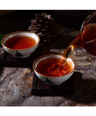 HQZM 357g Yunnan Yiwu Imperial Court Pu Erh Mature Tea with Golden Buds Premium Pu Erh Tea with Ancient Charm - Buy Online on GoSupps.com