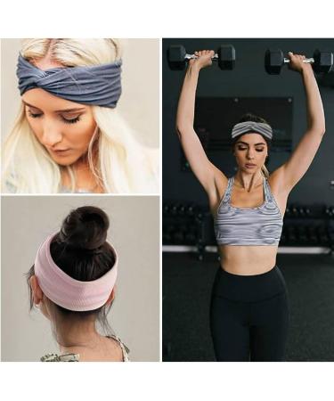 6 Pack Women's Elastic Hair Bands - Soft Turban Headbands for Yoga Sports & Everyday Wear - Buy Online on GoSupps.com