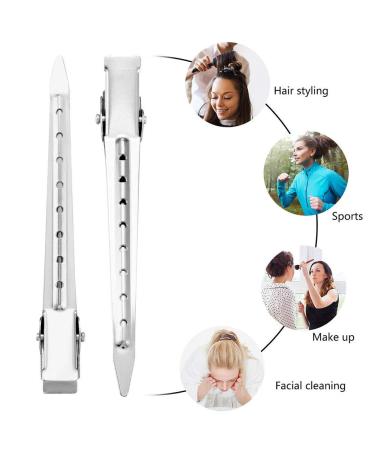 Betroy 30 Pcs Hair Clips - Silver Duck Alligator Hairdressers Clamps & Combi Clips for Perfect Styling - Buy Online on GoSupps.com