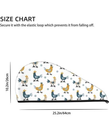 Farm Roosters Microfiber Hair Towel - Soft Super Absorbent Wrap for Women | Coral Velvet Quick Dry Cap for Long Curly & Thick Hair - Buy Online on GoSupps.com