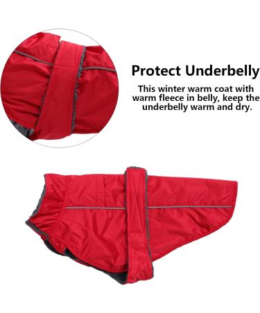 Minezi Roof Dog Raincoat - Waterproof Fleece Lined Reflective Adjustable Belt for Small & Medium Dogs - XS Red - Buy Online on GoSupps.com