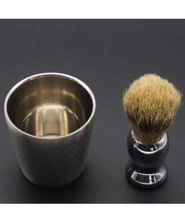 Beavorty Beard Brush Set for Men | Vintage Stainless Steel 304 Shaving Tools Soap Cup & Razor for Mustache Styling - Buy Online on GoSupps.com