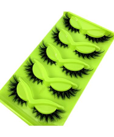 HBZGTLAD 3D Cat-Eye Mink Eyelashes - Curled Winged Thick & Natural False Eyelashes (MF-6) - Soft & Realistic - Buy Online on GoSupps.com