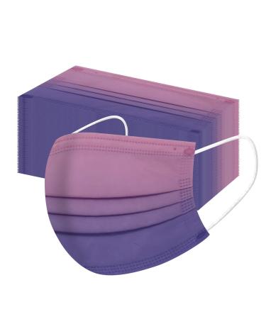 Deaamyglin 50 pieces of mouth protection adults 3-layer non-woven fabric mouth-nose protection with colorful motif breathable multifunctional scarf Bandana for men and women