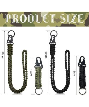 ROXNVM Paracord Key Trailer with Carabiner 4 Pack Lanyard Key Rings for Outdoor Camping & Hiking Ideal for Men & Women - Buy Online on GoSupps.com