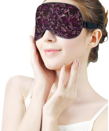 Vintage Violet Paisley Floral Sleep Mask for Women | Adjustable Eye Shades with Elastic Strap - Comfort & Style - Buy Online on GoSupps.com