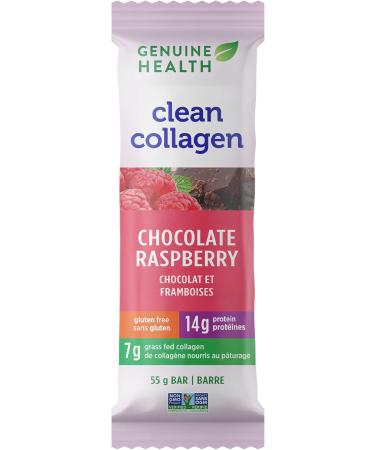 Genuine Health Clean Collagen Protein Bar Chocolate Raspberry 7g Collagen Gluten Free 8 count - Buy Online on GoSupps.com