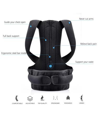 Women Posture Corrector - Back Pain Lumbar Support Belt | Adjustable Elastic Back Correction for Kids Adults & Students (XL - Buy Online on GoSupps.com