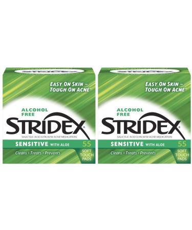 Stri-Dex Medicated Pads Sensitive 2 Count 55 Count (Pack of 2)
