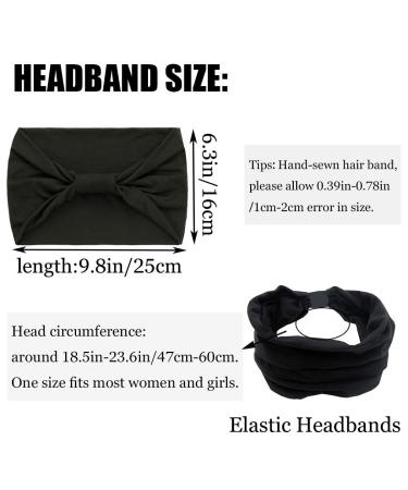 Woeoe African Headbands - Knotted Hairbands (Pack of 4) for Women & Girls - Black Yoga Sport Wraps in Green, Orange, Black, Pink - Buy Online on GoSupps.com