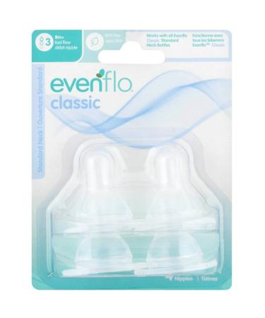 Evenflo Classic Fast Flow Silicone Nipples 4 ea ( Pack of 2)