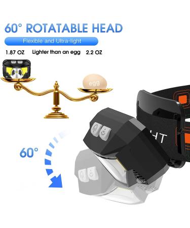 LHKNL 1200 Lumen Rechargeable Headlamp 2-Pack | Ultra-Light Waterproof LED Headlight with Red Light | 8 Modes for Outdoor Activities - Buy Online on GoSupps.com