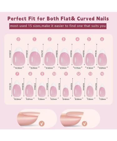 White French Tip Press on Nails | Artificial Full French Nails for Women - Beauty Products for Home Wedding Dating Gathering Traveling Pochy 05 - Buy Online on GoSupps.com