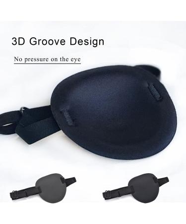 2PCS Eye Patch Adjustable Eye Patches Medical Eye Patch Amblyopia Lazy Eye Patches for Left or Right Eyes Black & Grey - Buy Online on GoSupps.com