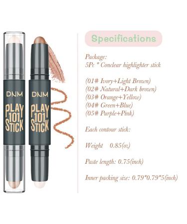 5Pcs Cream Contour Sticks Makeup Kit for Beginners - Highlighter, Contour, and Concealer Stick Set for Flawless Face Makeup - Buy Online on GoSupps.com