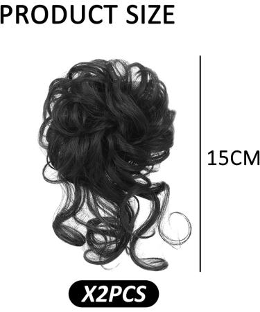 2 Black Wig Loops Women's Hair Accessories Hair Extensions Wig Pieces Curly Bun Bun Extension Clip-On Hair Messy Bun for Women With Thin Hair Short Hair Extensions Hair Accessories - Buy Online on GoSupps.com