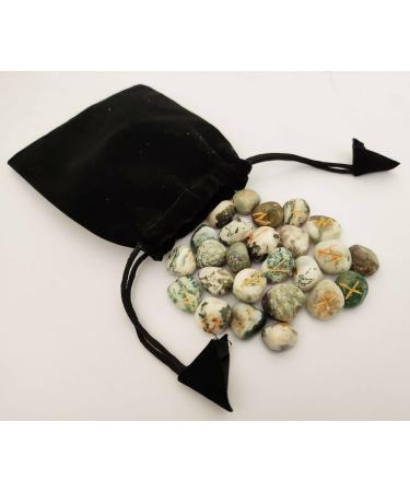 Sharvgun Tree Agate Rune Stone Set 25 pi ces avec tableau en bois MDF runique grav lettrage symbolique pa en velours noir/rouge pochette incluse bo te-cadeau - Buy Online on GoSupps.com