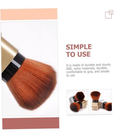 DOITOOL Nail Dust Brush Mineral Brush Makeup Accessory Blush Makeup Brush Bronzer Powder Multi-use Makeup Brush Makeup Powder Brush Bronzer Brush Travel Nylon Wool Lipstick Highlight 8.2x3.3cm Golden - Buy Online on GoSupps.com