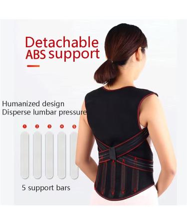Seniors Self Heating Back Brace - 108 Magnets Lumbar Support Belt for Pain Relief | Posture Corrector for Elderly Men & Women - L/Large Black - Buy Online on GoSupps.com