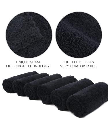 SUNLAND Microfiber Makeup Remover Cloths - Ultra Soft Reusable Face Wash Towels (12 Pack, Black) - Buy Online on GoSupps.com