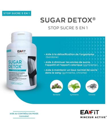 EAFIT Slimming - Sugar Detox - 5-in-1 Sugar Stopper: Gymnema Chromium Burdock Vitamins and Minerals Amino Acids Plants - R - Buy Online on GoSupps.com