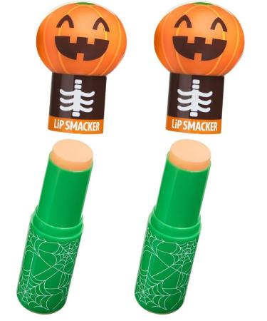 Lip Smacker Halloween Lippy Pal Lip Balm- Spooky Cute Pumpkin Patch Latte Flavored Deliciousness Moisturizes Nourishes & Soothes Cruelty-Free & Vegan - Pumpkin (Pack of 2)