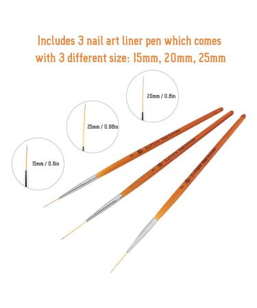 3 Piece Nail Art Brush Set - Beginner Marbling Tools for Smooth Operation | International Shipping - Buy Online on GoSupps.com