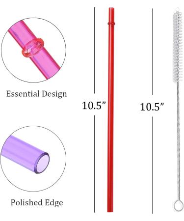 ALINK 10.5 Long Rainbow Colored Reusable Straws for 20oz/30oz Tumblers - Set of 10 with Cleaning Brush - Rainbow Colors - Buy Online on GoSupps.com
