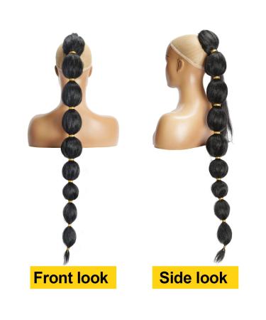 34 Inch Long Bubble Ponytail Extension for Black Women - Kinky Straight Afro Puff Ponytail Hair Extensions - Protective Style Lantern Ponytail Wrap Around with Hair Tie - Buy Online on GoSupps.com
