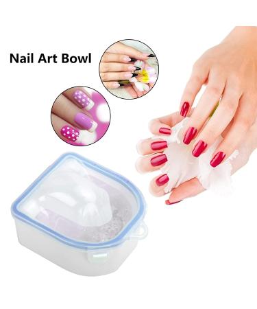 2PCS Nail Soaking Bowl Set with Cuticle Peeler & Pusher - Gel Polish Remover Tool (Blue) - Buy Online on GoSupps.com