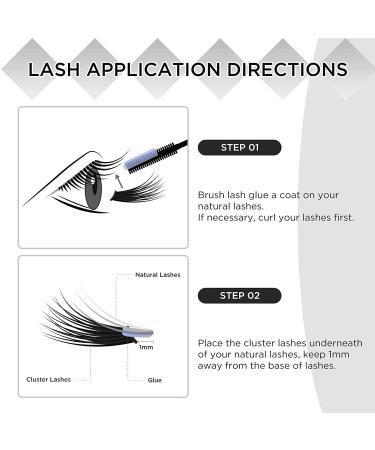 LASHVIEW Cluster Lashes - DIY 3D Eyelash Extensions, Reusable, Black, Super Thin Band, 24 Criss Cross Mix - Buy Online on GoSupps.com