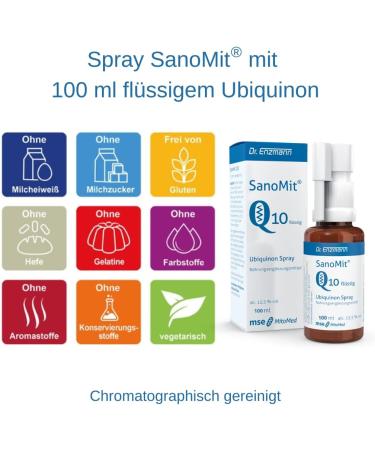 SanoMit Q10 Spray - High Dose Liposomal Vegan Coenzyme Q10 (100ml) | Dr Enzmann - International Shipping Available - Buy Online on GoSupps.com