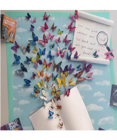Walolo 96PCS 3D Butterfly Wall Stickers - Multicolor Magnetic Decals for Kids Room Decor - Buy Online on GoSupps.com