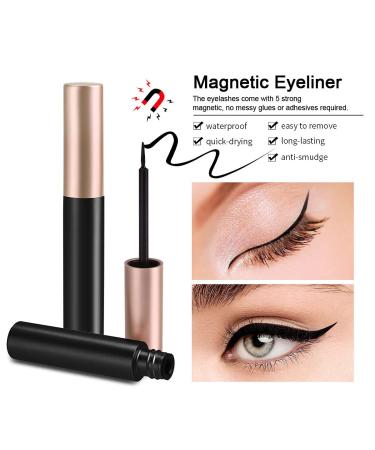 Magnetic Eyelashes & Eyeliner Set - 3D Waterproof Purple Lashes with Tweezers | Natural Look & Easy Application - Buy Online on GoSupps.com