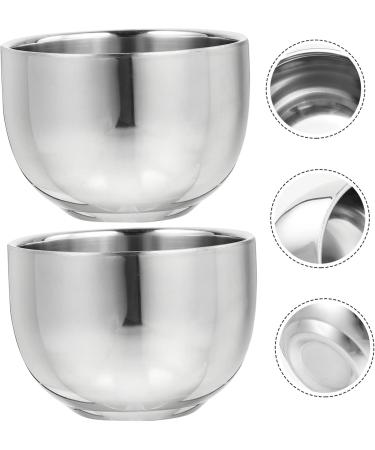 Angoily 6-Pack Stainless Steel Shaving Soak Soap Mixing Bowl - Perfect Gift for Men s Razor Shaving Foam - Durable Ceramic Shell - 7.4x7.4cm - Buy Online on GoSupps.com
