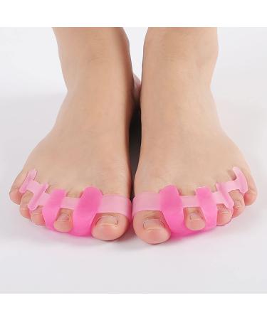 Alinzo Gel-Teshrenner-Orthopedic Ballenzeh-Schiene & Groß toe Glades for Hallux Valgus-Hammer toe correction & footband for bale tooth relief (pink)