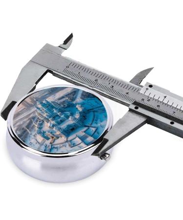 Castles Under The Ice Portable Metal Pill Box - Round Mini 3-Compartment with Hinged Design for Travel | Ideal for Small Pills - Buy Online on GoSupps.com