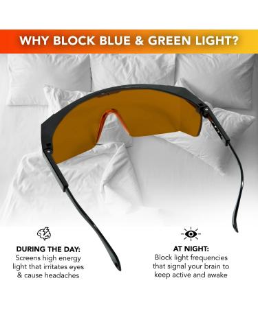 Sleep Enhancing Amber Glasses | Anti Blue & Green Light Blocking | Better Night Sleep & Eye Strain Relief for Men & Women - Buy Online on GoSupps.com