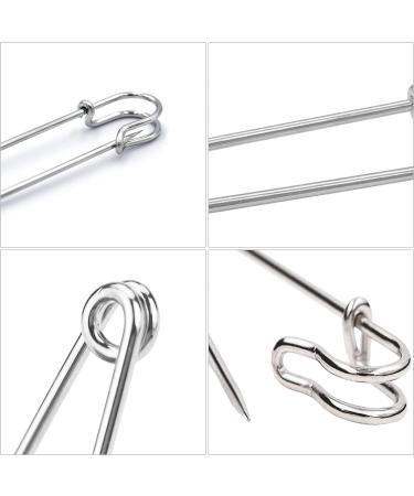 WISYOK 48 Pcs Assorted Sizes Heavy Duty Safety Pins - Strong & Sturdy Stainless Steel Bulk Pins for Clothes, Blankets, Crafts - 2'', 2.8'', 3'' Large Pack - Buy Online on GoSupps.com